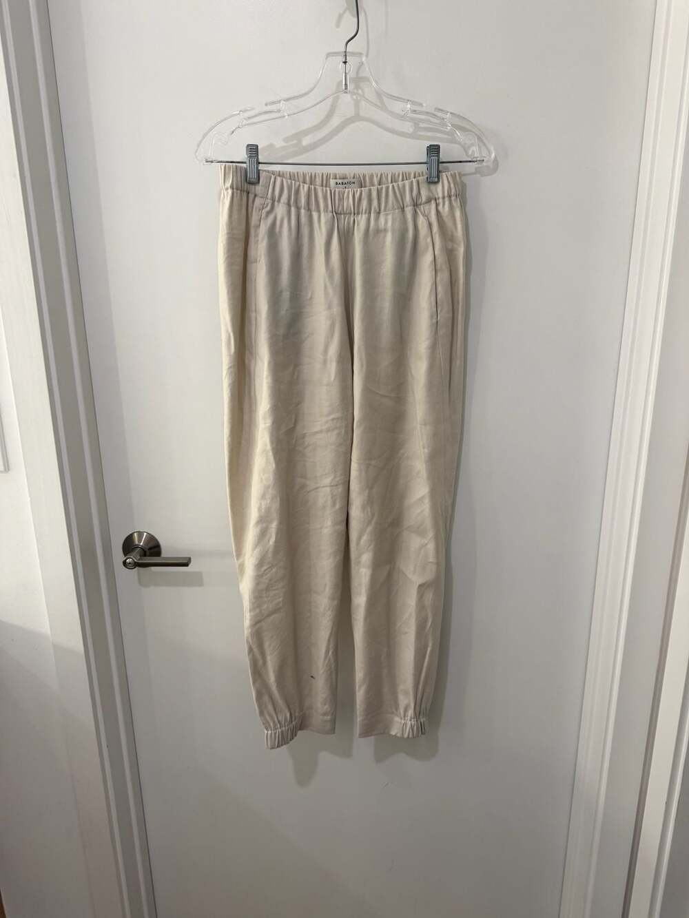 Babaton Women's Pull-On Elastic Waist Cuffed Jogger Pants in Cream